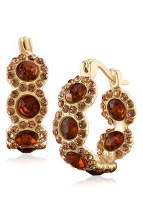 Jardin Crystal Inside-Out Hoop Earrings in Champange/Gold at Nordstrom Rack