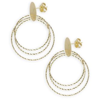 Lott. Gioielli Lott. Gioielli, Accessoires, Dames, Geel, ONE Size, Geborstelde Ronde Triple Hoops Sieraden