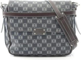 Loewe Pre-owned Cross Body Bags, female, Blue, Size: ONE SIZE Pre-owned Canvas Shoulder Bag