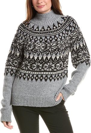 Oscar De La Renta Oscar De La Renta Fairisle Floats Wool-Blend Turtleneck Sweater