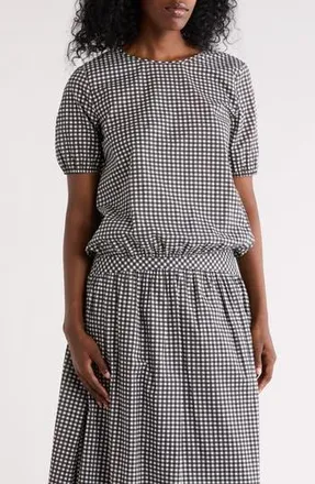 Daniel Rainn Floral Bubble Hem Top in Black at Nordstrom Rack, Size X-Small