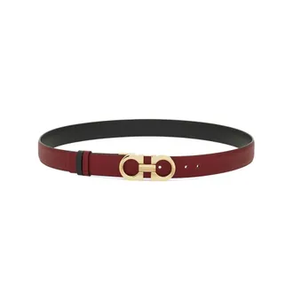Ferragamo Reversible Leather Belt with Gancini Buckle
