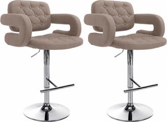 Clp Clp - Set 2 Taburetes De Bar Dublin En Tela Gris Topo