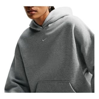 Nike (WMNS) Nike Studio Fleece Medium Weight Hoodie Dark Grey Heather Sail IM8502-063