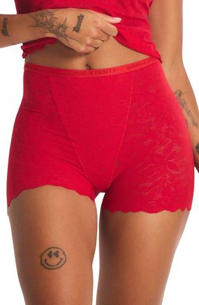 Savage x Fenty Lacy Dreams Pajama Shorts in Timeless Red at Nordstrom, Size X-Small