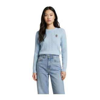 Jacqueline de Yong JACQUELINE de YONG, Round-neck Knitwear, female, Blue, Size: S Round Neck Long Sleeve Knitwear