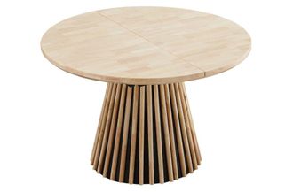 Mathi Design Mesa de comedor de madera redonda extensible d120cm