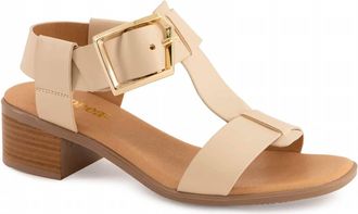 Andrea Womens Ankle-Strap Comfort Sandals In Beige