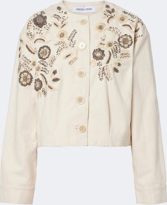 Veronica Beard Emeren embroidered cotton jacket