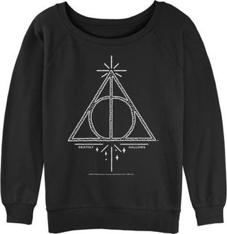 Harry Potter Juniors Harry Potter Deathly Hallows Symbol Sweatshirt in Black at Nordstrom, Size Xx-Large