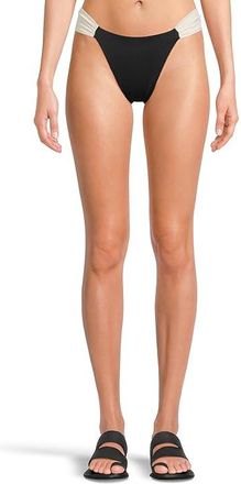 L*Space Dolce Bottom Bitsy Womens Swimwear Black/Cream : LG, Nylon/Polyester/Spandex