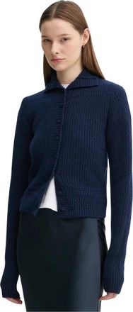 Remain Ribbed Cardigan - Dames - Vesten - Blauw - S - Wol - Truien & Vesten