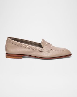 Santoni Marlene Leather Penny Loafers