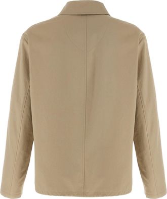 Burberry Mens Beige Cotton Full-Length Jacket Clothing