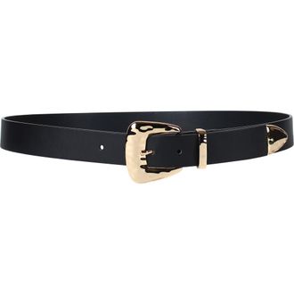 Linea Pelle Molten Belver Buckle Belt in Black at Nordstrom Rack, Size X-Large