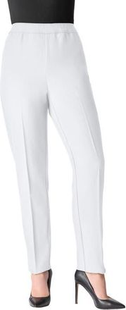 Roaman's Petite Plus Size Classic Bend Over Structured Straight Leg Pull-On Pant in White at Nordstrom, Size 42Short