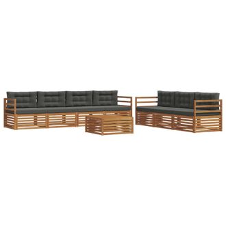 vidaXL Conjunto De Sof&aacute;s De Exterior 8 Uds. Natural Y Antracita Vidaxl
