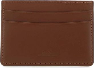 A.P.C. Bruin Leren Kaarthouder Portemonnee - Heren - Portefeuilles - Bruin - ONE Size - Accessoires