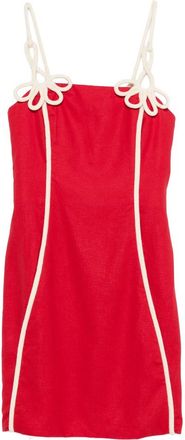 Farm Rio Flower Strap Piped Mini Dress