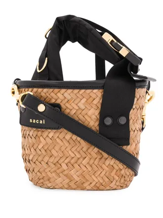 sacai Paglia mini basket bag - Neutrals