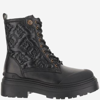 Pinko Pinko Quilted Leather Ankle Boots