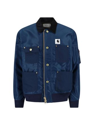 sacai Detroit Canvas Ma-1 Jacket With Structured Silhouette And Contrast Detailing