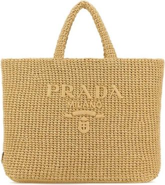 Prada Raffia Shopping Bag