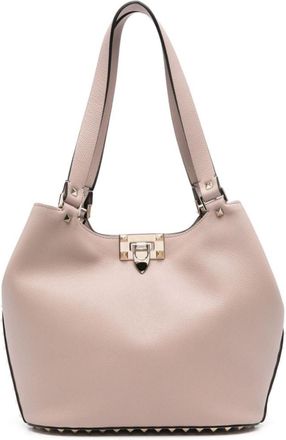 Valentino Garavani Pink Rockstud Small Leather Tote