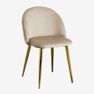 Sklum Pack De 4 Sillas De Comedor Tapizadas En Terciopelo Kana Sklum
