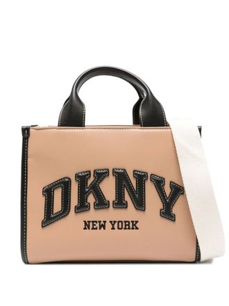 DKNY small Hadlee logo-embroidered tote bag - Neutrals