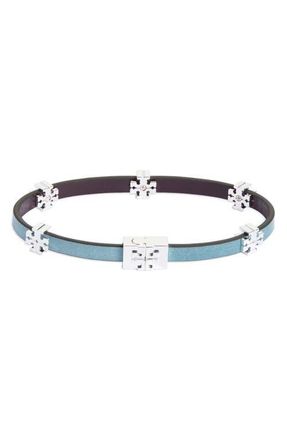 Tory Burch Icon Bio Bracelet in Light Silver /Northern Blue at Nordstrom, Size Small