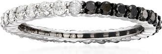 Ross-Simons Black and White Diamond Eternity Band in Sterling Silver
