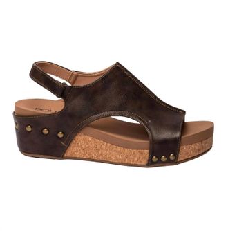 Corkys Footwear Womens Volta Ii Wedge Sandal In Chocolate Smooth