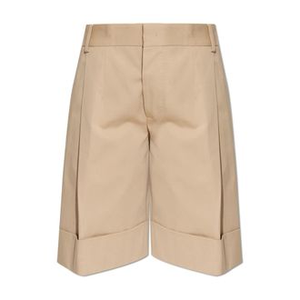 Dsquared2 Logo Shorts - Dames - Korte Broeken - Beige - S - Katoen - Korte Broeken