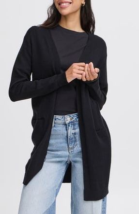 b.young Nonina Longline Cardigan in Black at Nordstrom Rack, Size X-Small