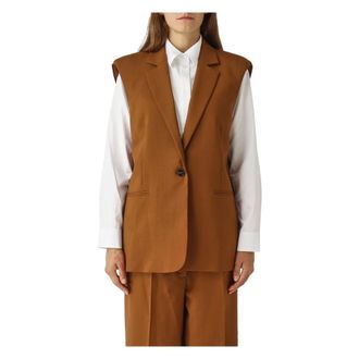Liviana Conti Jassen, Dames, Beige, S, Wol, Roger Waistcoat