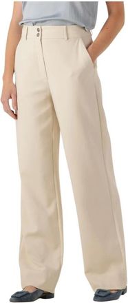 Fiveunits Fiveunits, Broeken, Dames, Beige, W32, Katoen, Ecru Pantalon voor Stijlvolle Zomerse Uitjes