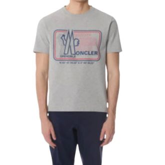 Moncler T-Shirts, male, Gray, Size: XL Moncler Grenoble T-shirts and Polos Grey