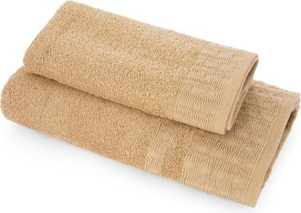 KASANOVA Coppia asciugamani bagno beige viso e ospite