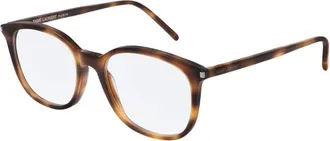 Saint Laurent SL307003 Havana Tortoiseshell Square Eyeglasses - Brown