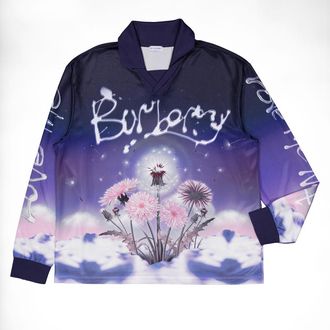 Burberry Mens Dandelion Graphic Print Shirt, Size Large