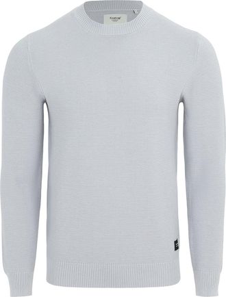 Firetrap Heren Trui met gebreide ronde hals (Lichtgrijs)