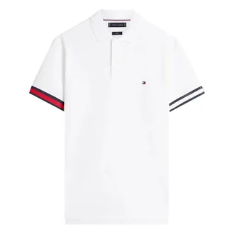 Tommy Hilfiger Polo Shirts, male, White, Size: XL Slim Fit Smooth Cotton Interlock Polo