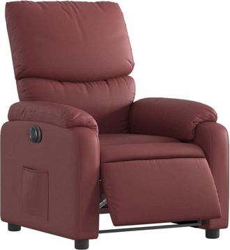 vidaXL Vidaxl - Sillón reclinable eléctrico de cuero sintético rojo tinto