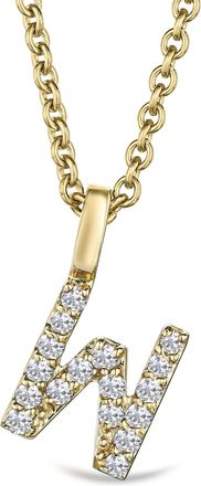 The Diamond Store Love Letter Initial W Lab Diamond Necklace set in 9K Yellow Gold