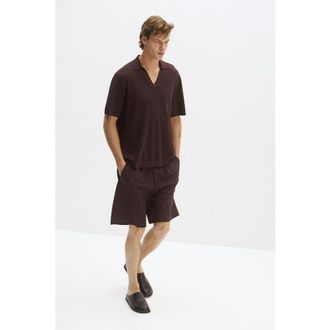 H&M Four-way Stretch Loose Fit Shorts in Dark Brown at Nordstrom, Size 30