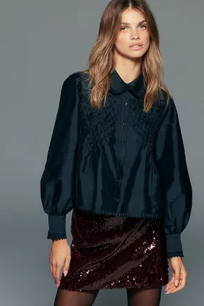 Maeve Smocked Puff Sleeve Blouse