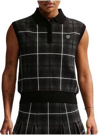 Nike (WMNS) Nike Fairway Fresh Plaid Sweater Vest Black White IO0356-010