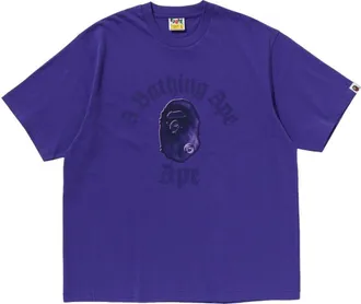 A Bathing Ape Gothic College Relaxed Fit Tee Purple 1K80-110-349-PURPLE