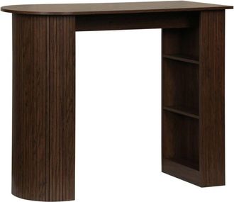 Sweeek Wallis bar table, high kitchen table, side table, wood decor with storage, 3 shelves, 120 x 55 x 100 cm